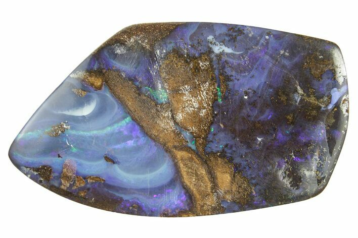 Colorful Polished Boulder Opal Specimen - Queensland, Australia #381738